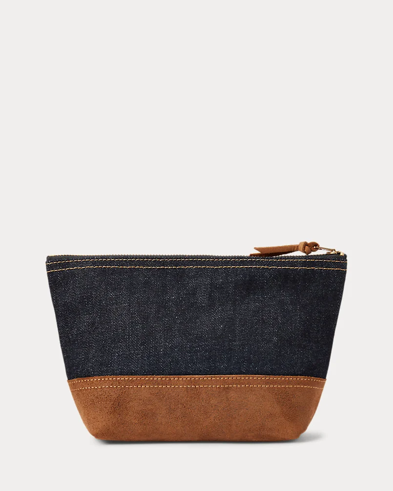 Джинсовый клатч-сумка Ralph Lauren RRL Suede-Trim Indigo Denim Pouch — 3
