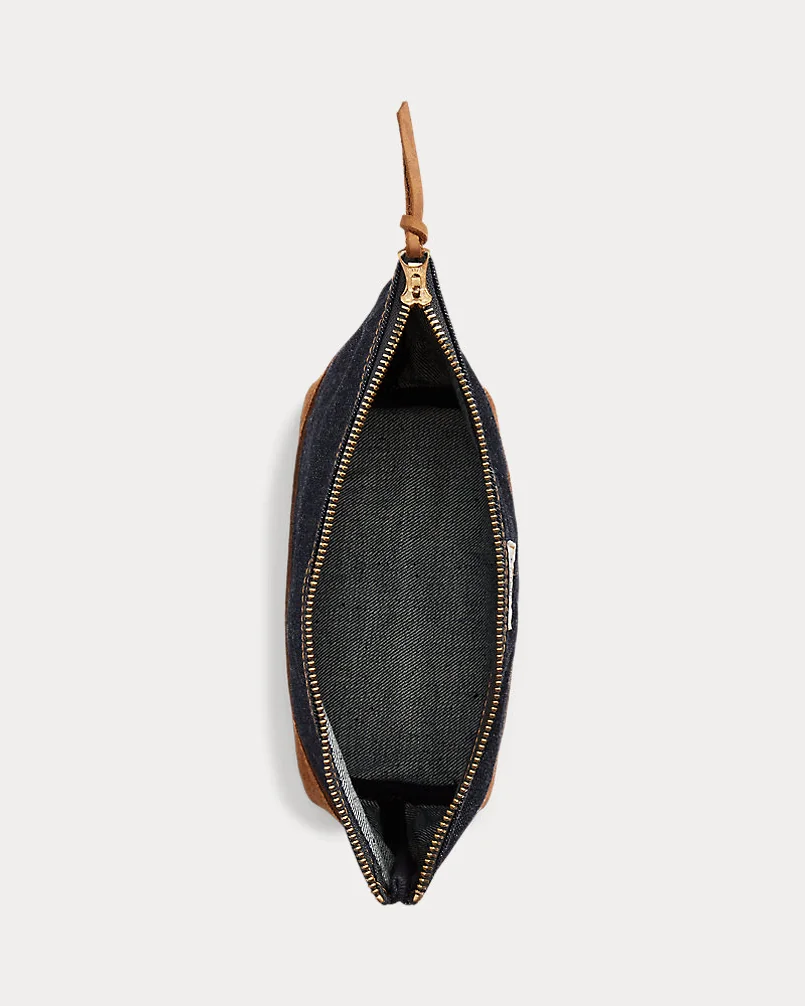 Джинсовый клатч-сумка Ralph Lauren RRL Suede-Trim Indigo Denim Pouch — 4