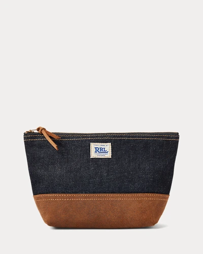 Джинсовый клатч-сумка Ralph Lauren RRL Suede-Trim Indigo Denim Pouch