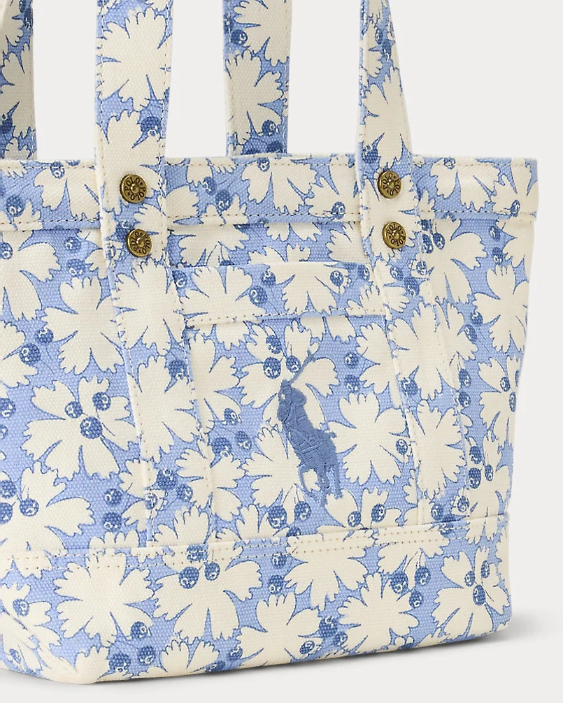 Мини-сумка-тоут Floral Big Pony из канваса — 5