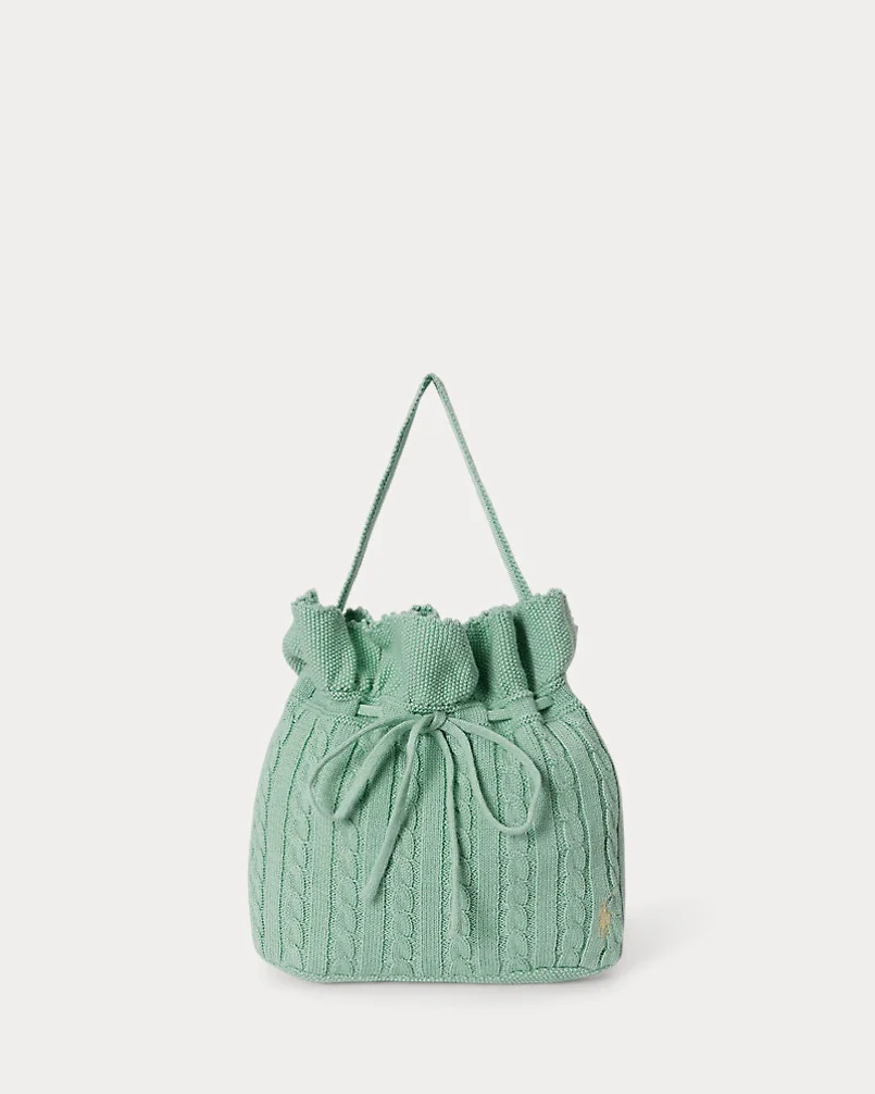 Сумка-ведро Ralph Lauren Mini-Cable Drawstring Bucket Bag — 1