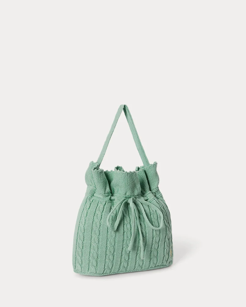 Сумка-ведро Ralph Lauren Mini-Cable Drawstring Bucket Bag — 2