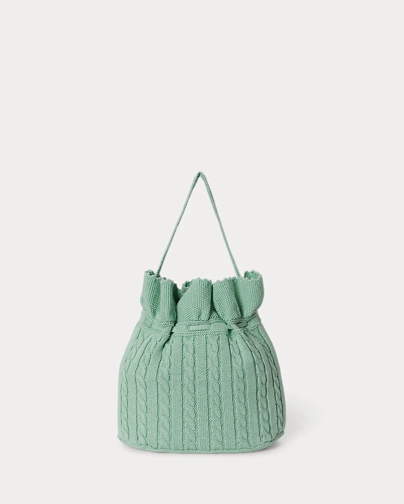 Сумка-ведро Ralph Lauren Mini-Cable Drawstring Bucket Bag — 3