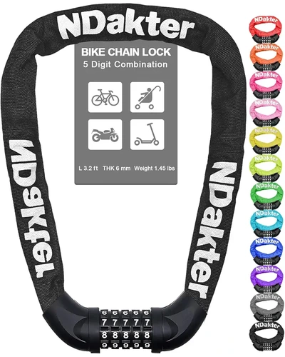 NDakter Bike Lock цепь 5-значный код