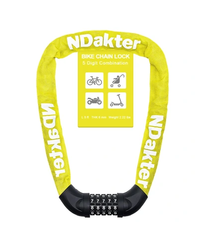 NDakter Bike Lock цепь 5-значный код