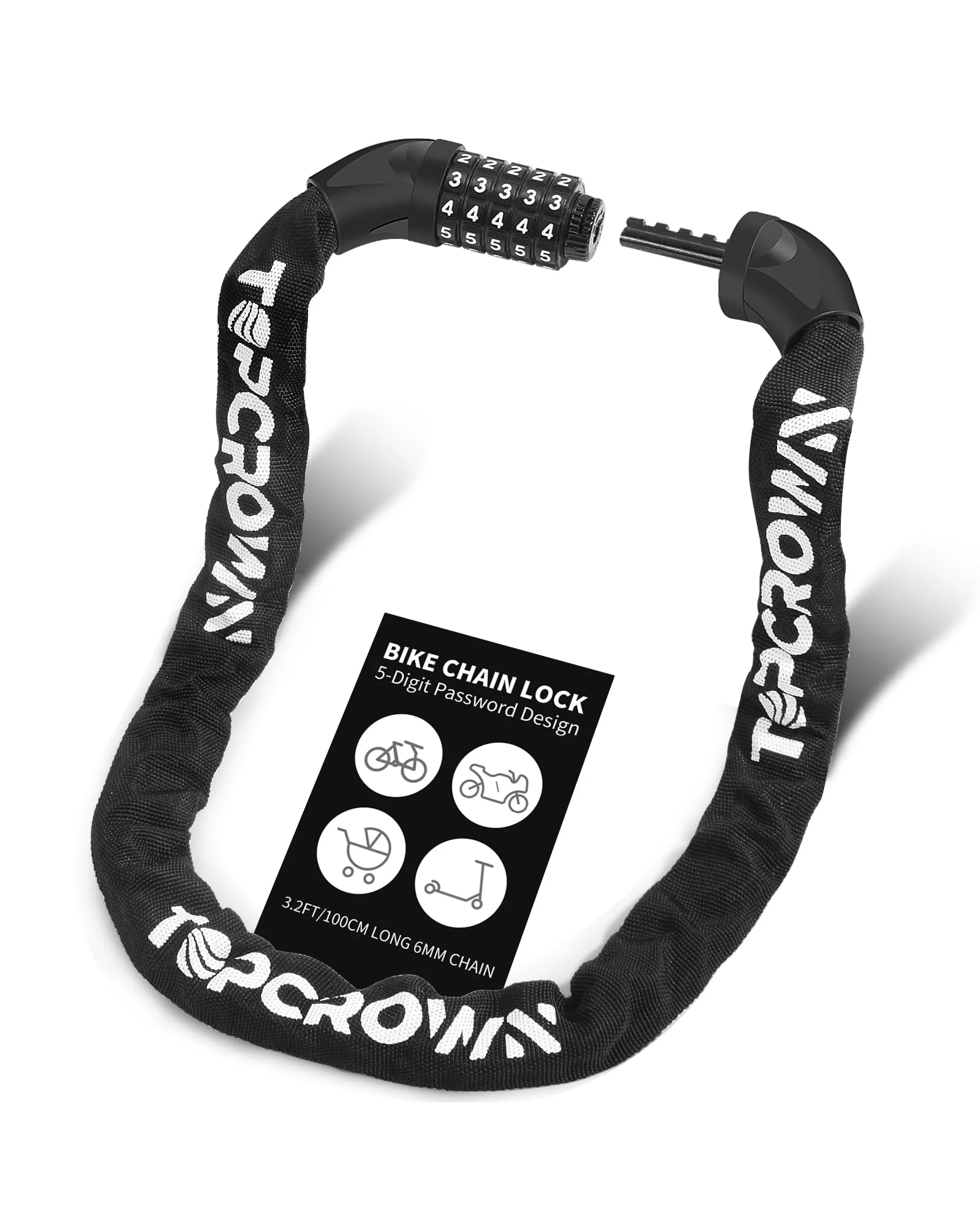 Topcrown Велозамок цепной — мульти
