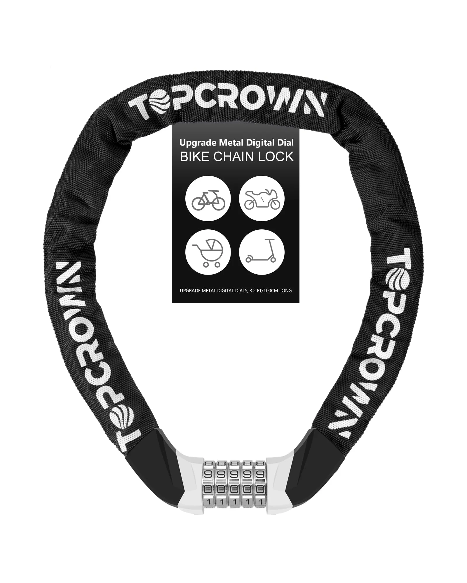 Topcrown Велозамок цепной — мульти