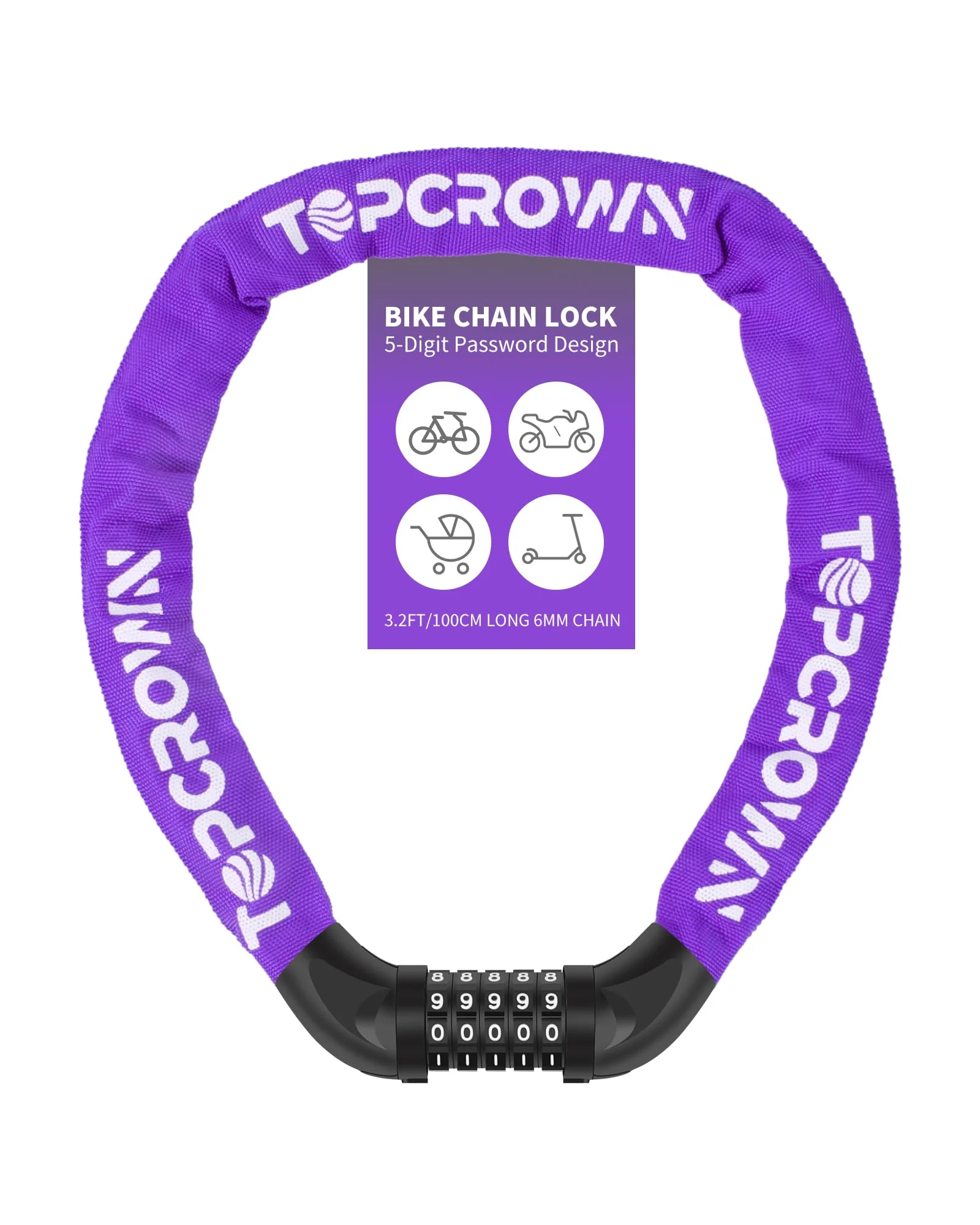 Topcrown Велозамок цепной — мульти