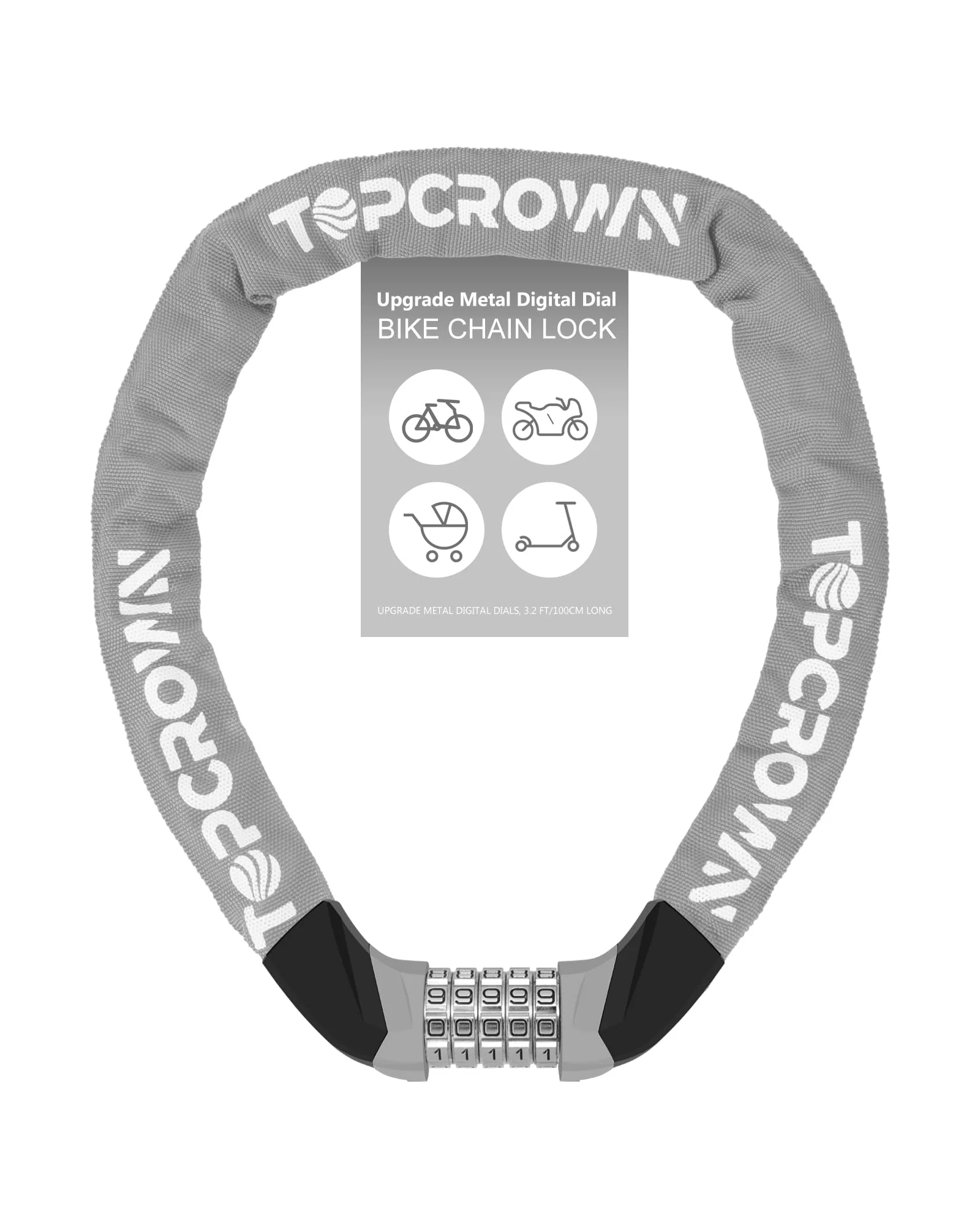 Topcrown Велозамок цепной — мульти