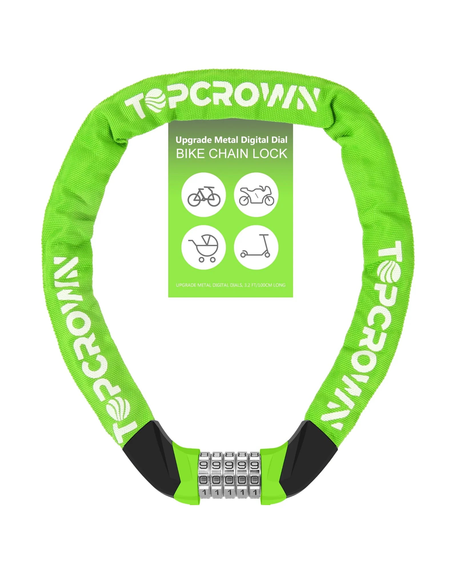 Topcrown Велозамок цепной — мульти