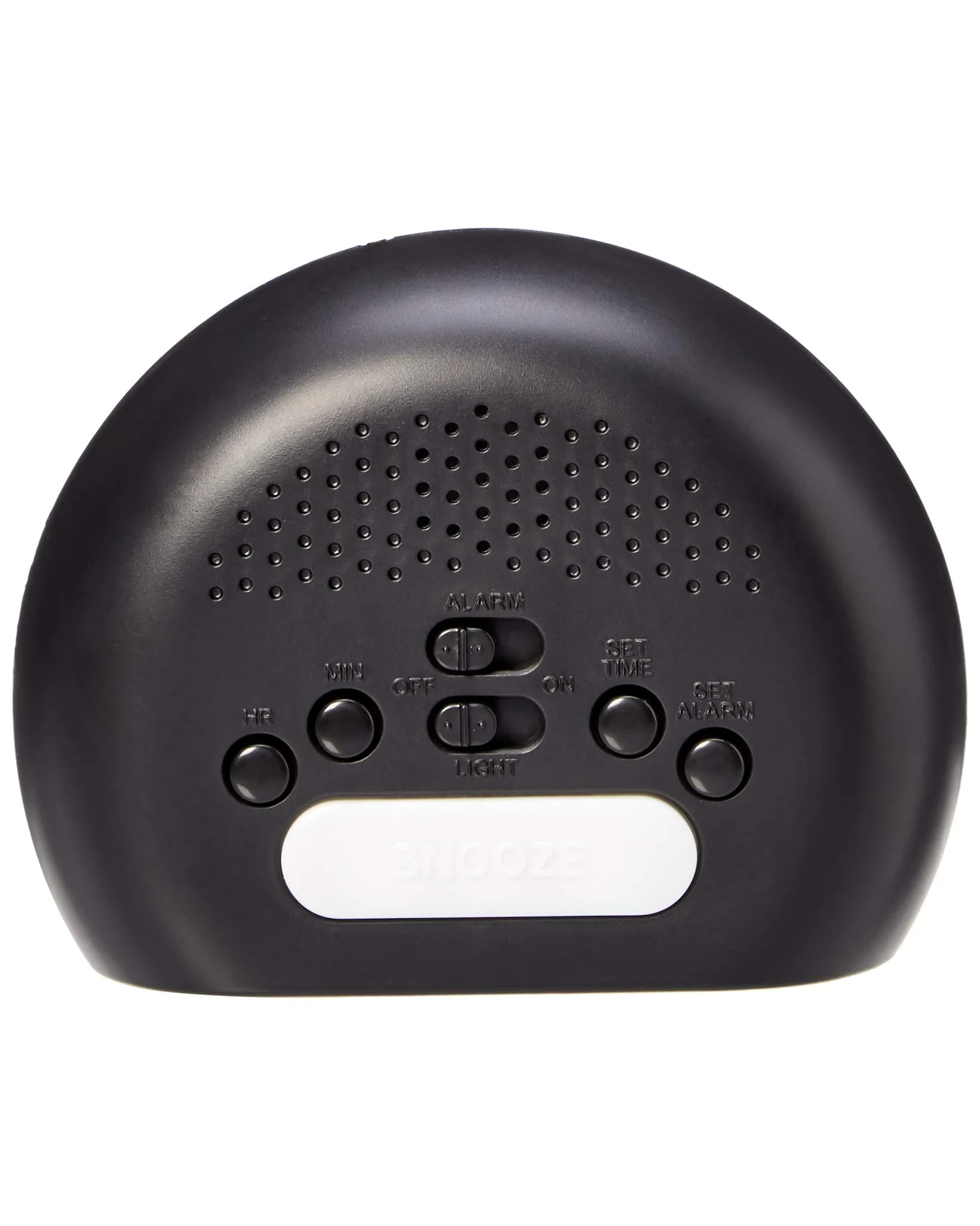 Amazon Basics Small Digital Oval Alarm Clock with LED Display, Nightlight, Snooze Function & Battery — 4