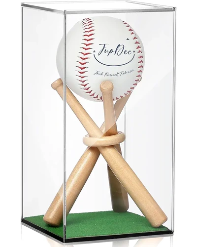 JupDec Baseball Display Case – витрина для коллекции с деревянной подставкой и защитой от УФ