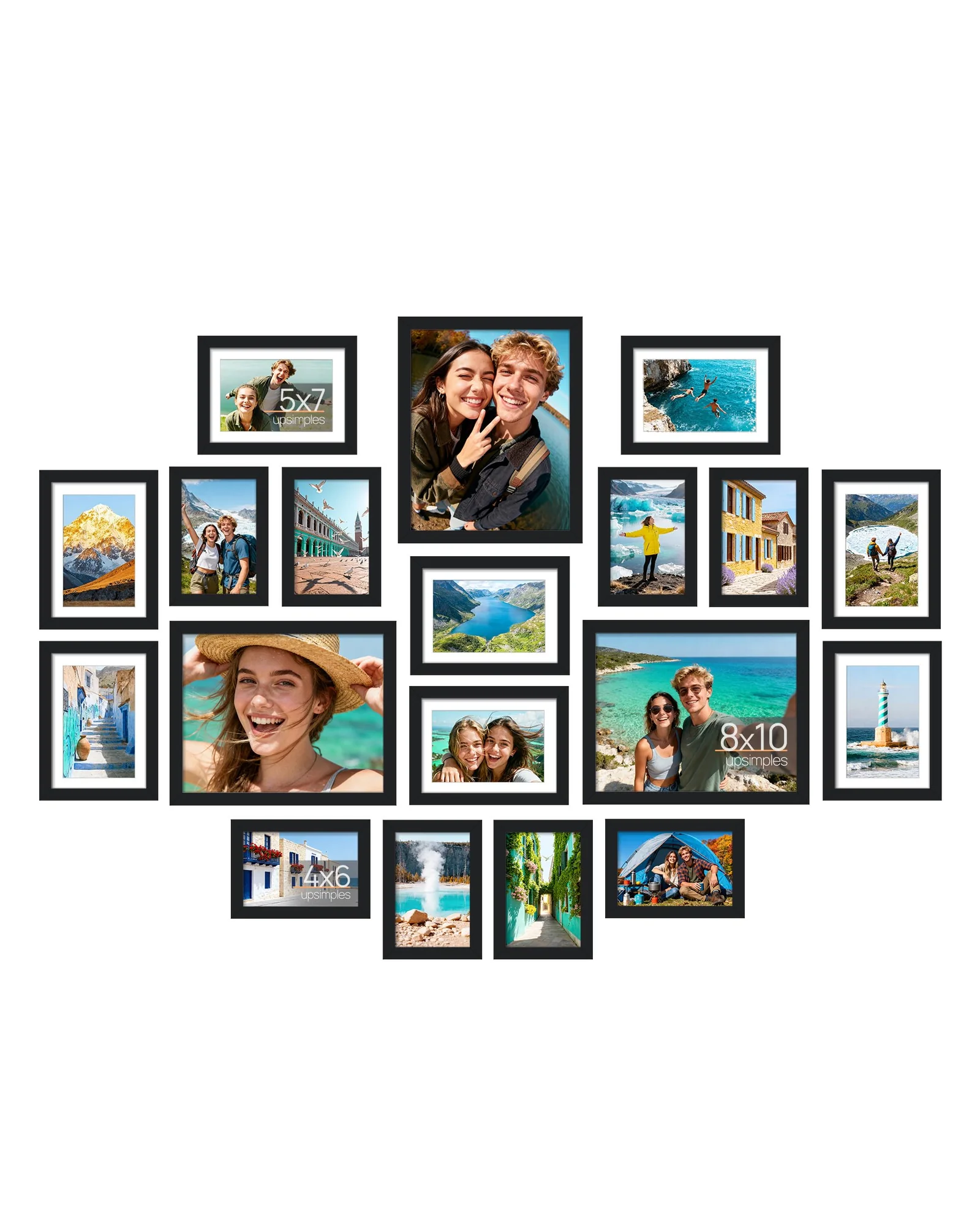 upsimples набор из 19 фоторамок для коллажа на стену, разные размеры — 1