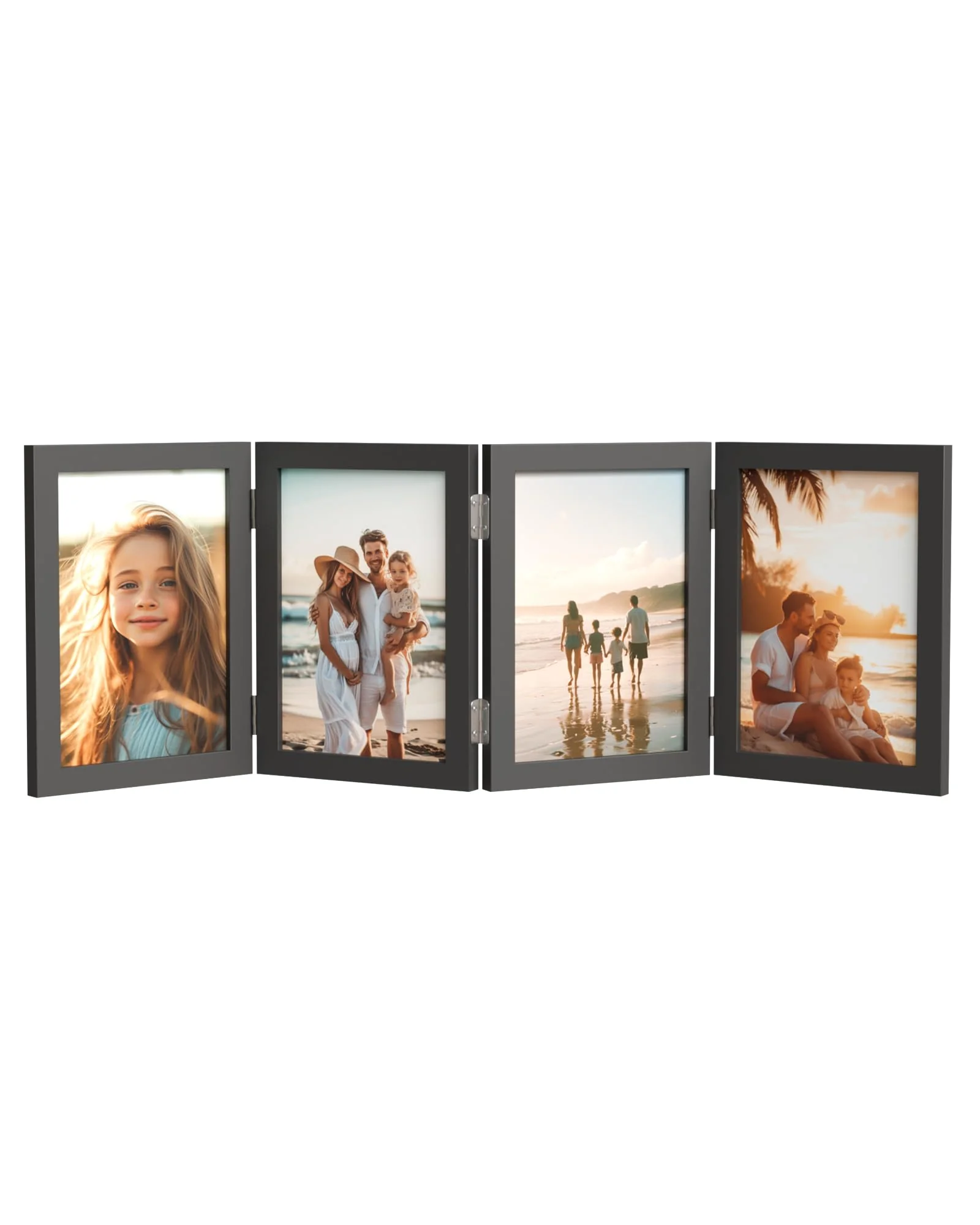 Фоторамка WARM&LOVE на 4 фото, складная, чёрная — 1