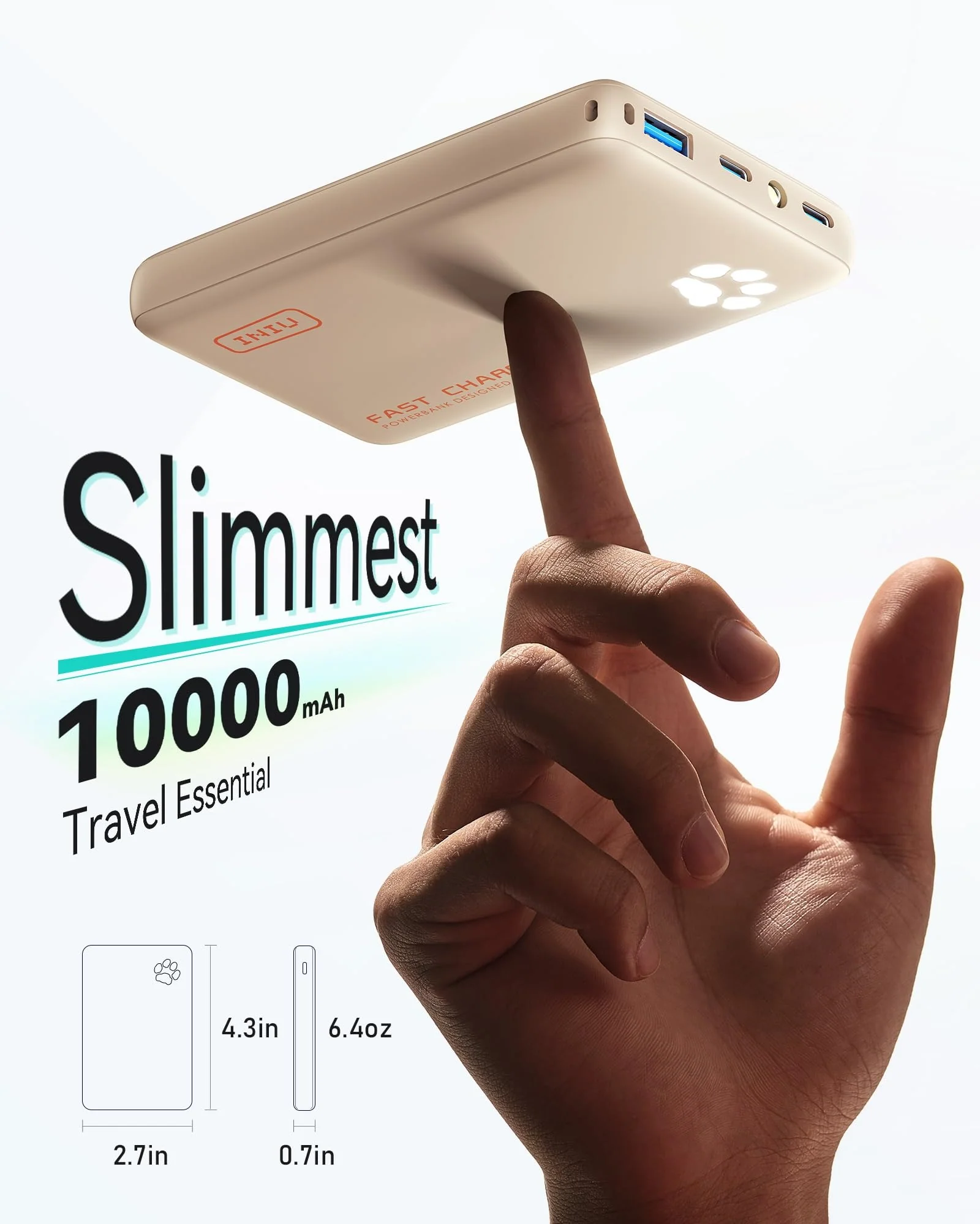 Power Bank INIU 45W 10000 mAh Бежевый — 2