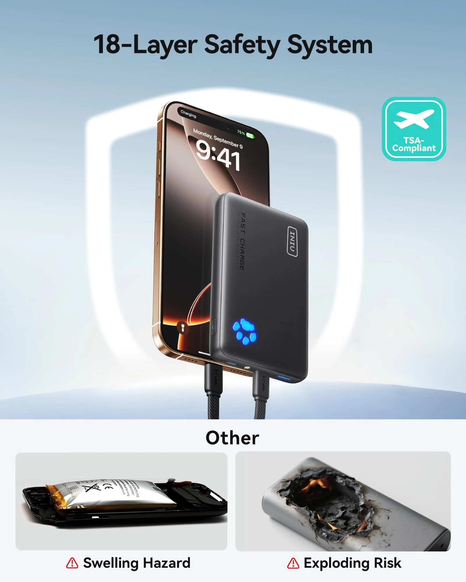 Power Bank INIU 45W 10000 mAh Бежевый — 6