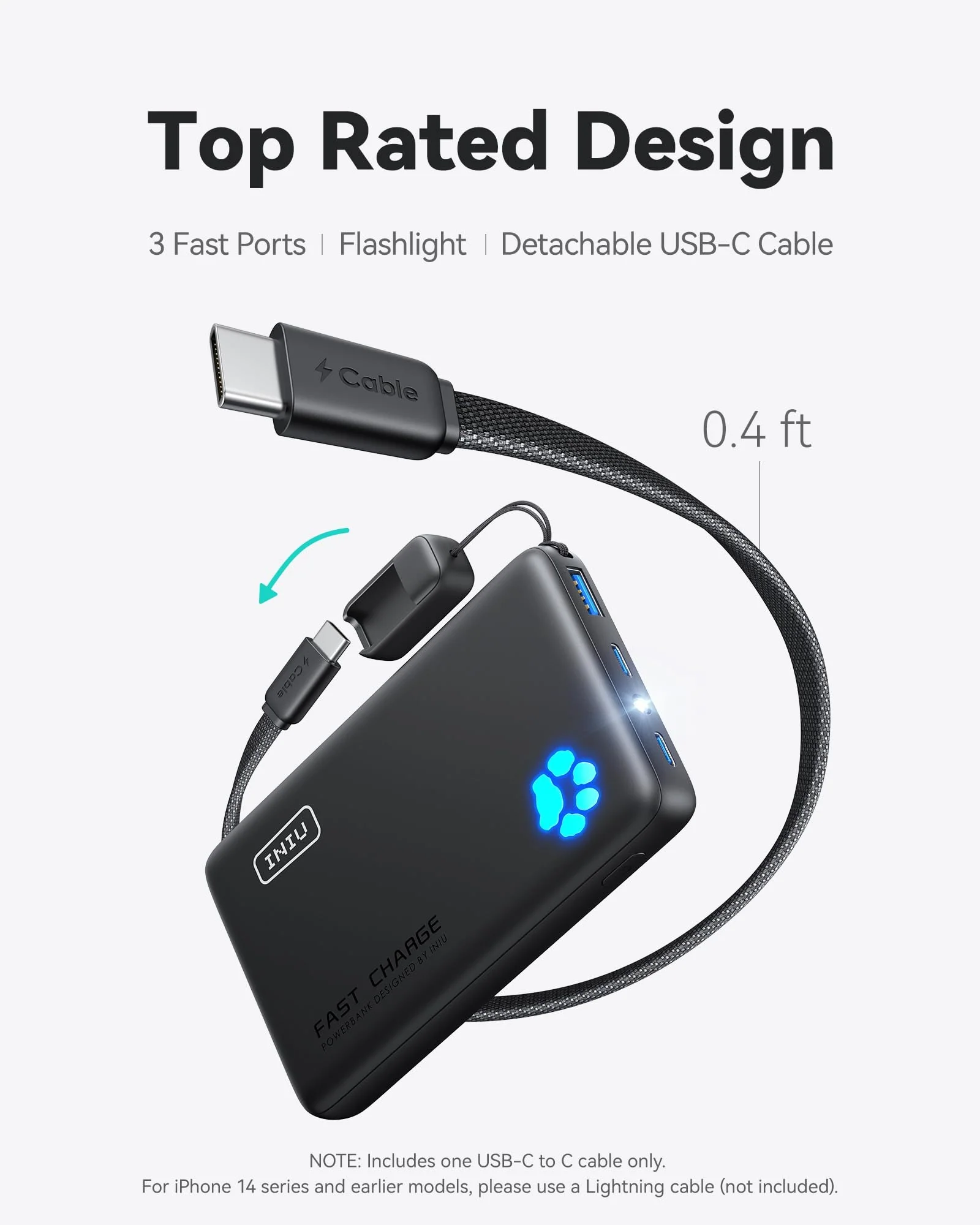 Power Bank INIU 45W 10000 mAh Чёрный — 4