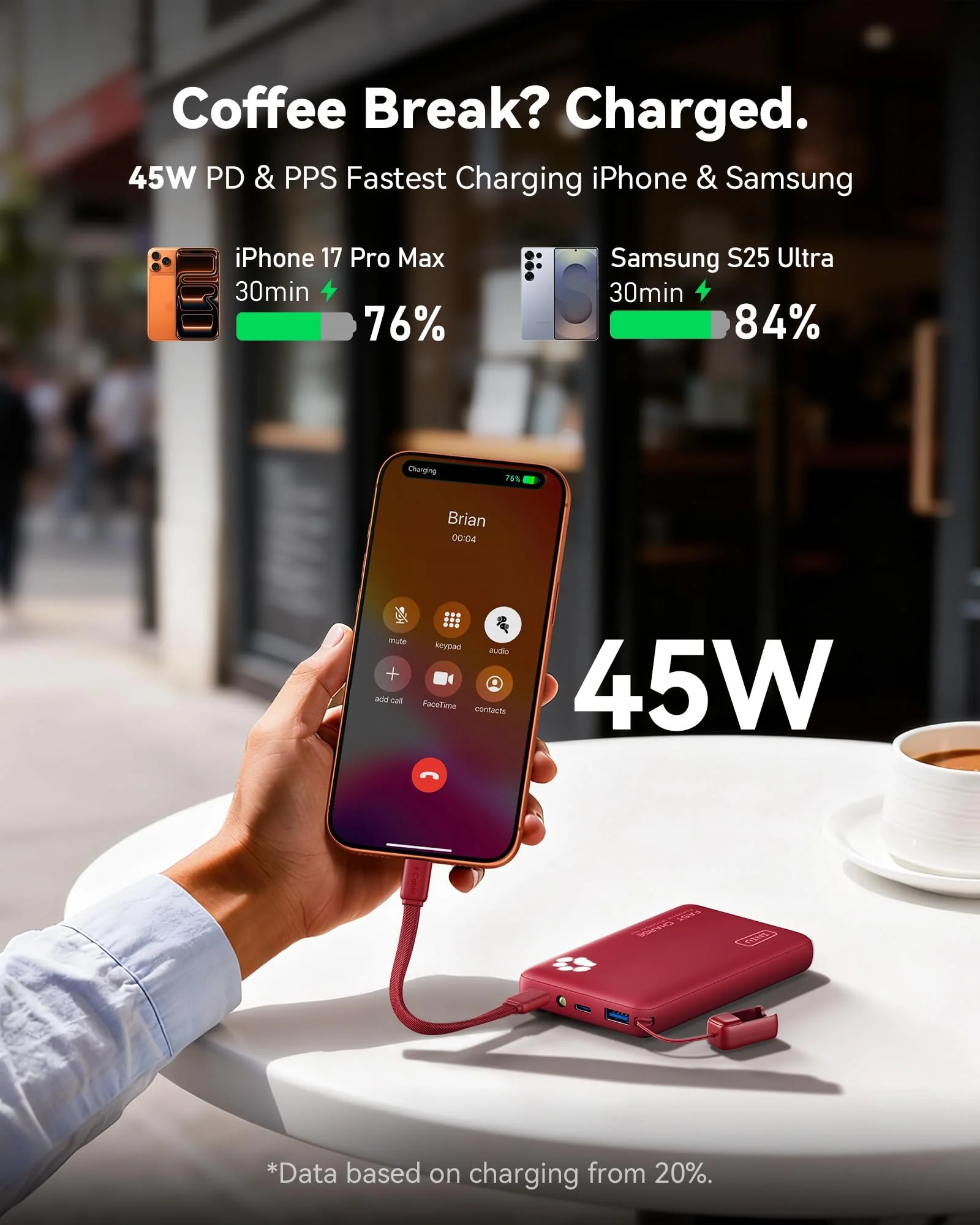 Power Bank INIU 45W 10000 mAh Красный — 3