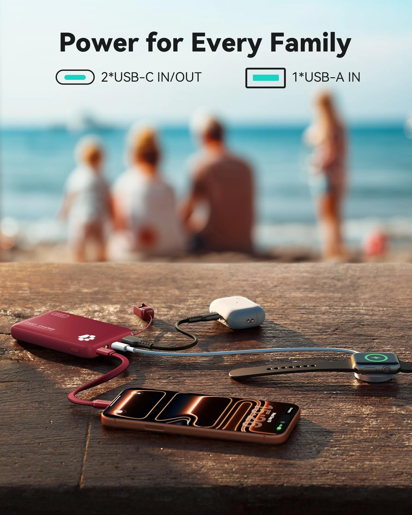 Power Bank INIU 45W 10000 mAh Красный — 6