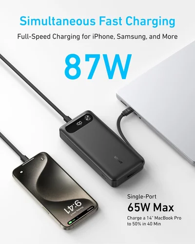 Anker Power Bank 20000 mAh 87W Чёрный