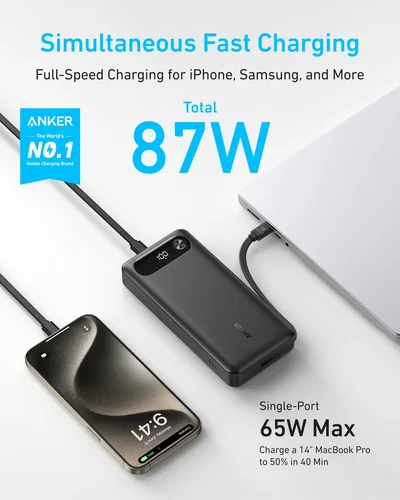 Anker Power Bank 20000 mAh 87W Фиолетовый