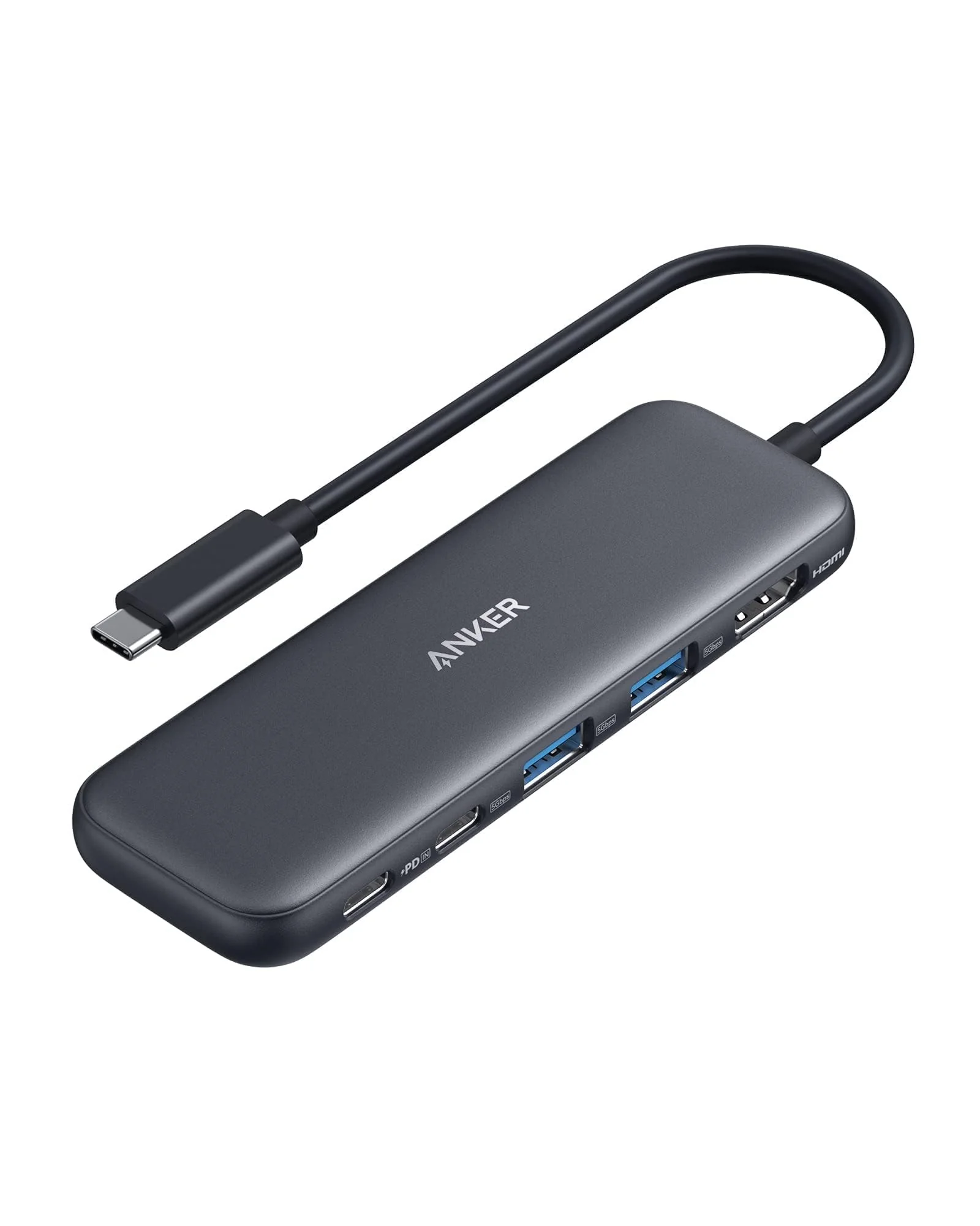 Anker USB-C хаб 5-в-1 с HDMI 4K и портами USB-A — черный