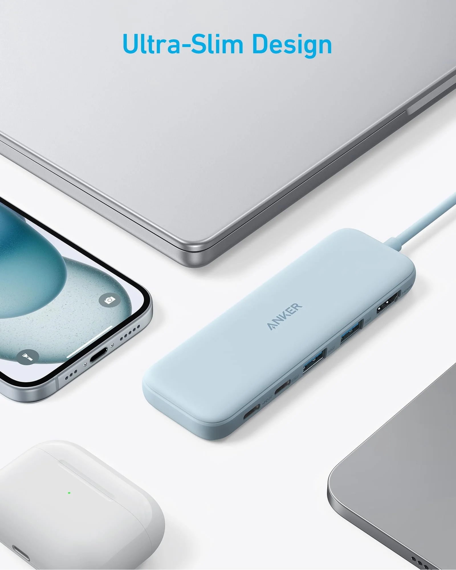 USB-C хаб Anker 5-в-1 4K HDMI Синий — 6