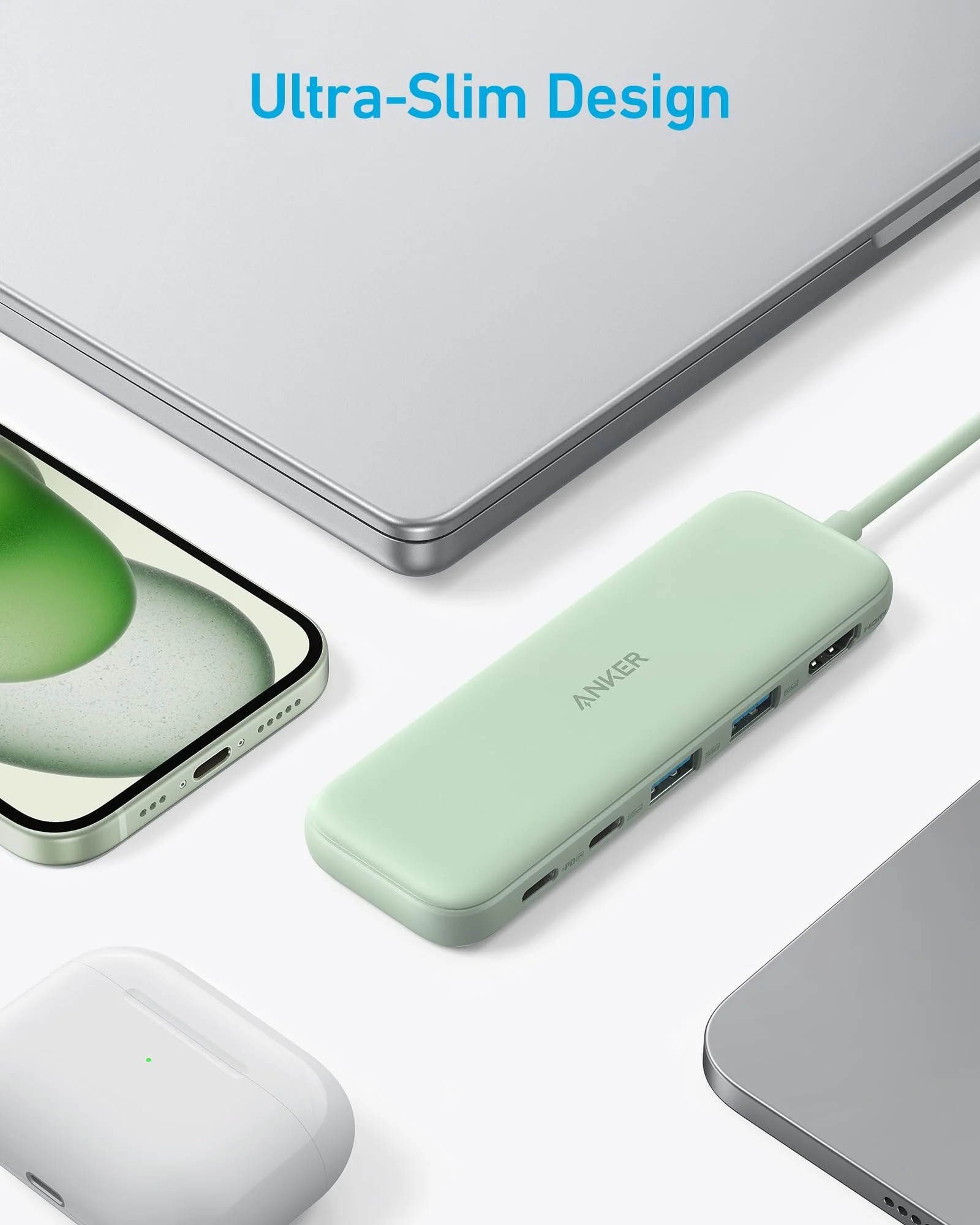 USB-C хаб Anker 5-в-1 4K HDMI Зелёный — 6