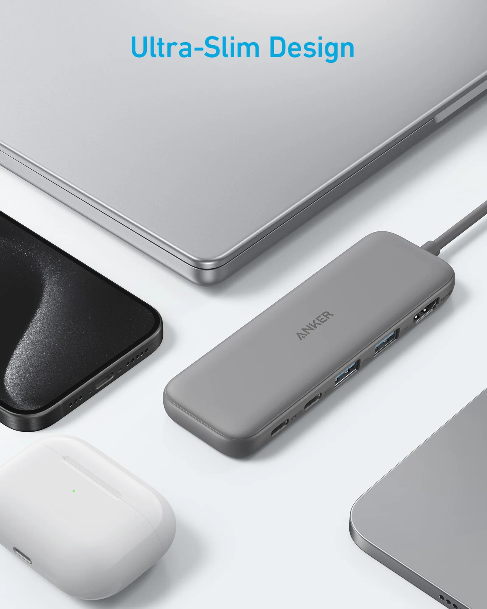 USB-C хаб Anker 5-в-1 4K HDMI Серый — 6