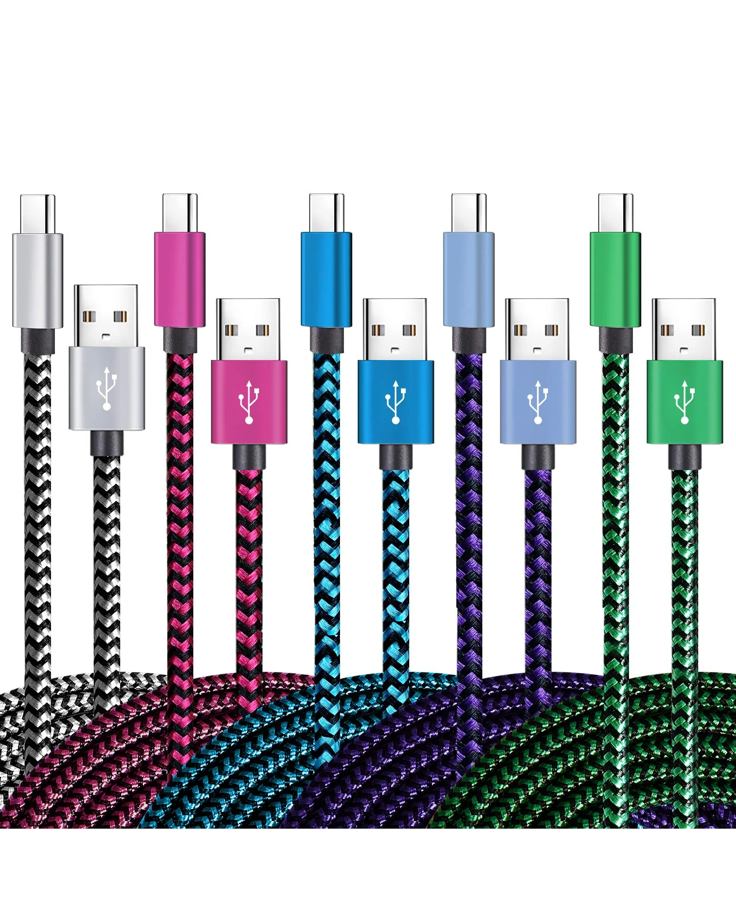Teeind кабель USB Type-C, быстрая зарядка, 5шт 6FT — 1