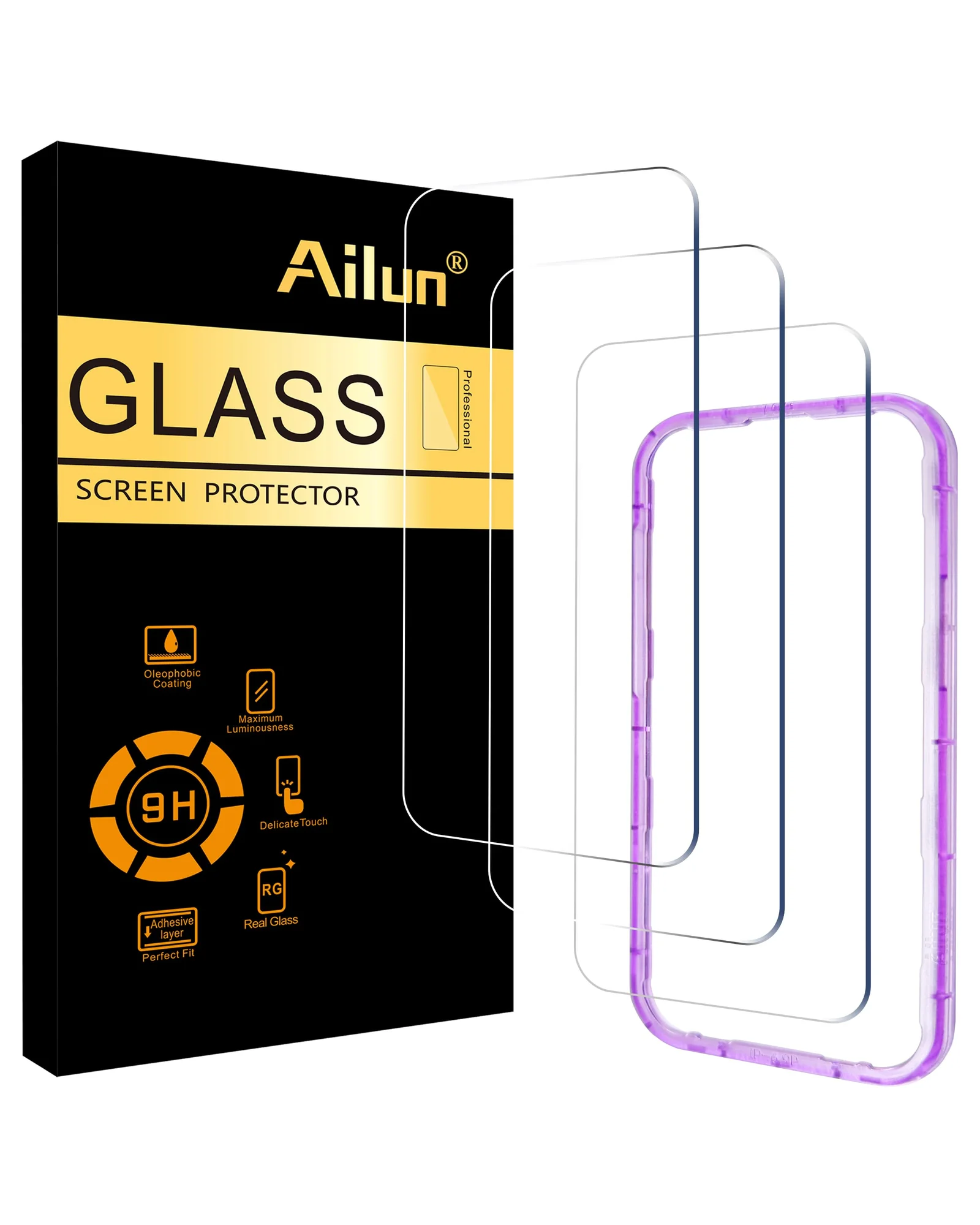 Ailun защитное стекло 3 шт для iPhone 17 Pro Max с установочным фреймом — мульти