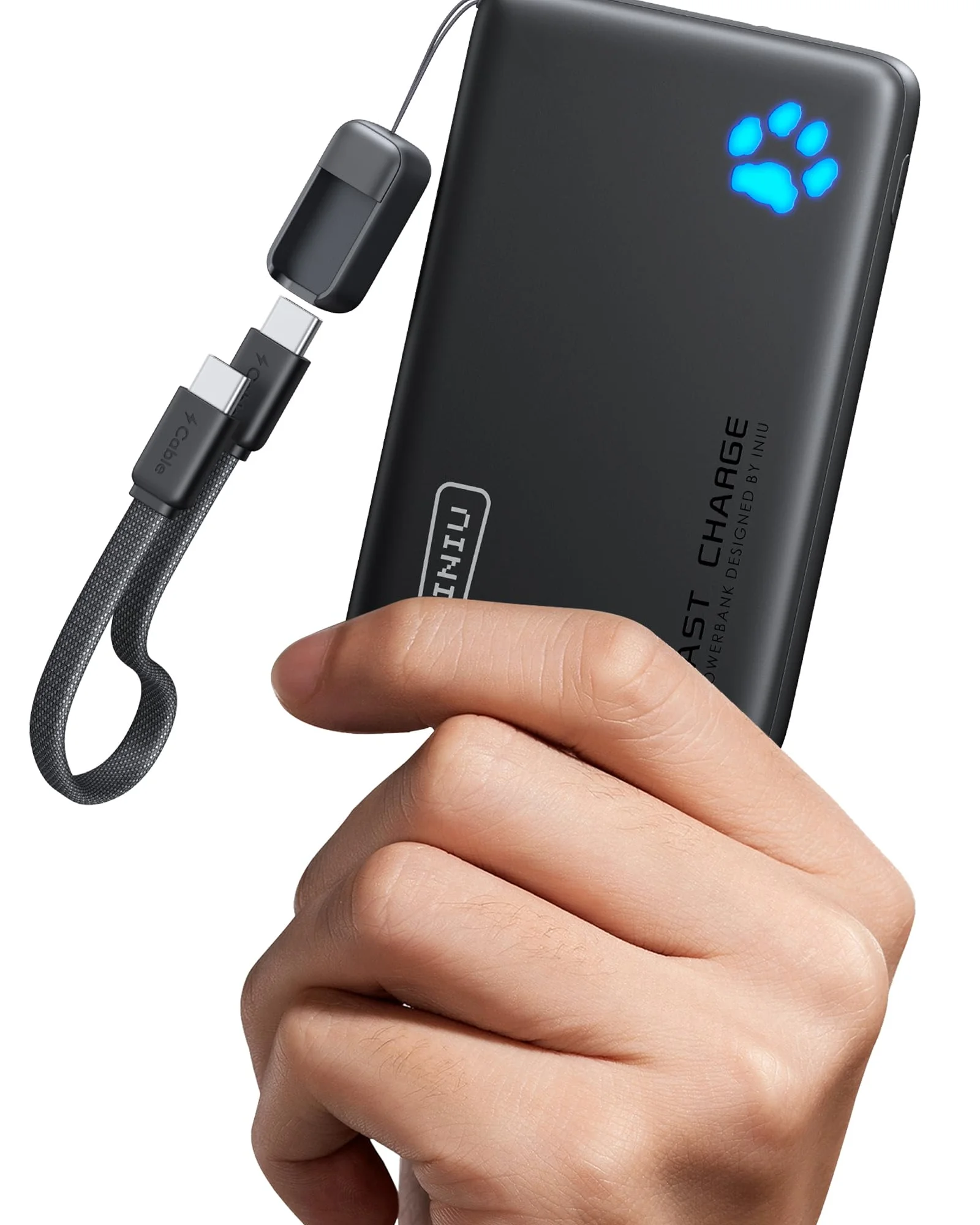 INIU портативный аккумулятор 10000mAh 45W с кабелем USB-C — 1