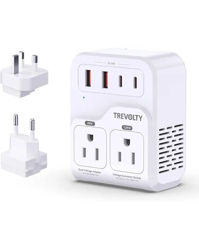 Преобразователь 220В на 110В, 2000W, 7-в-1, для путешествий