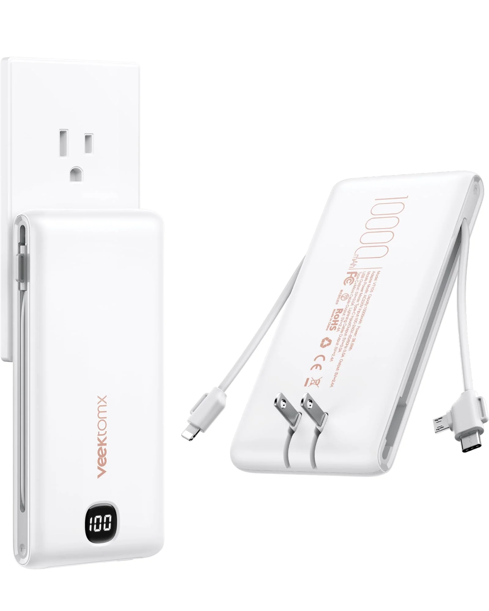 VEEKTOMX портативный внешний аккумулятор 10000mAh — 1