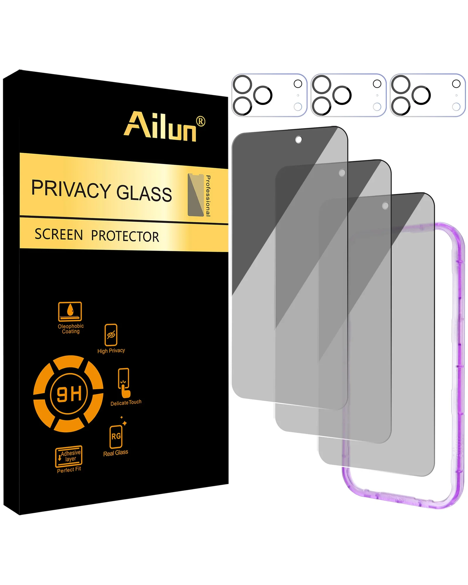 Ailun защитное стекло и протектор линзы для iPhone 17 Pro Max 3+3 шт — мульти
