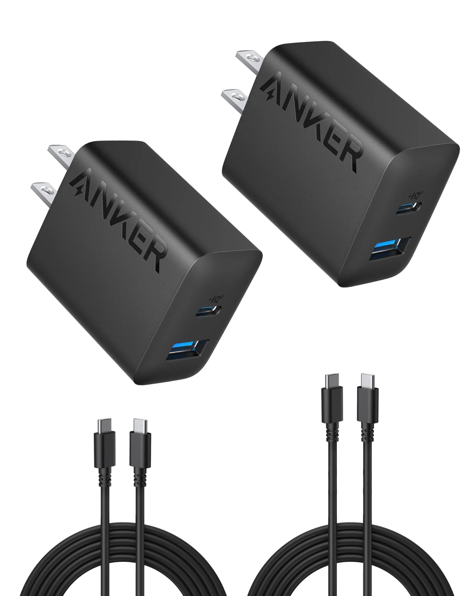 Зарядное устройство Anker 20W USB-C, набор 2 шт с кабелями — 1