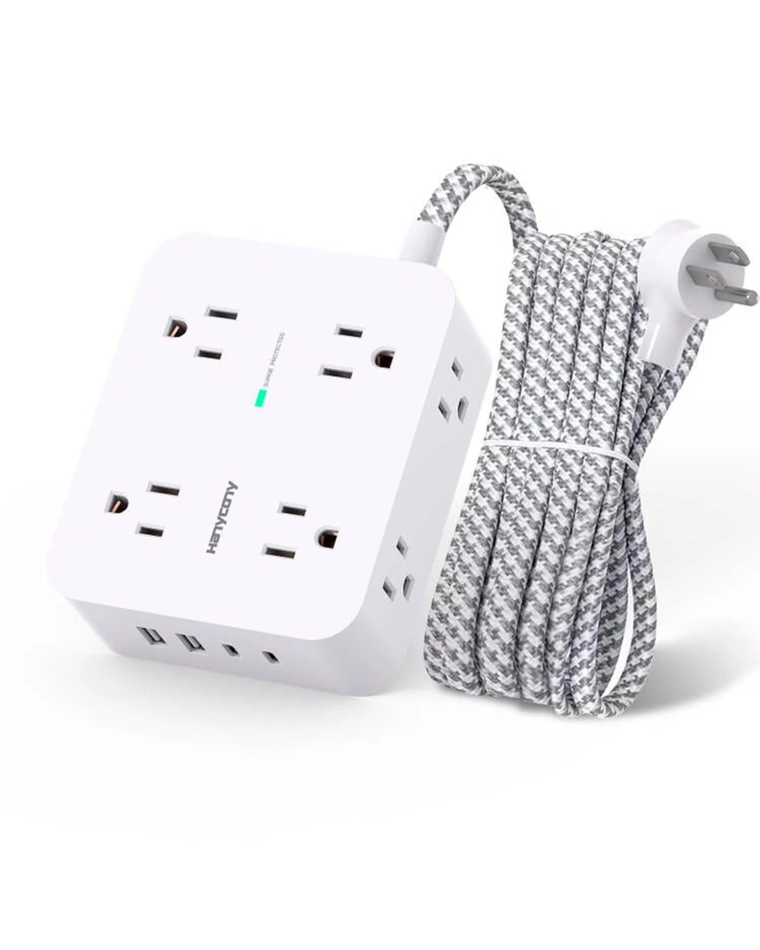 Сетевой фильтр HANYCONY 8 розеток 4 USB (2 USB-C) 5 футов — 1