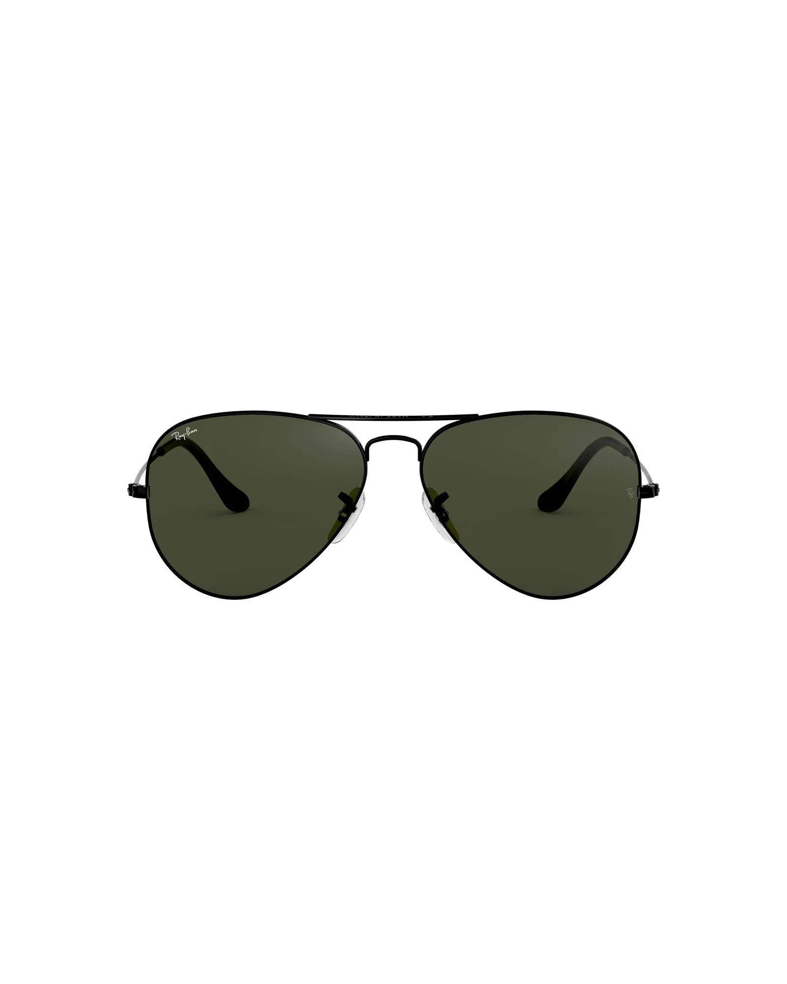 Ray-Ban RB3025 Aviator Чёрная оправа с зелёными линзами G-15 — 1