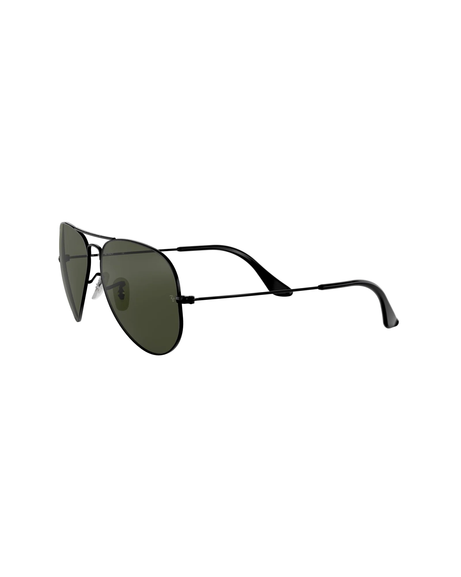 Ray-Ban RB3025 Aviator Чёрная оправа с зелёными линзами G-15 — 3