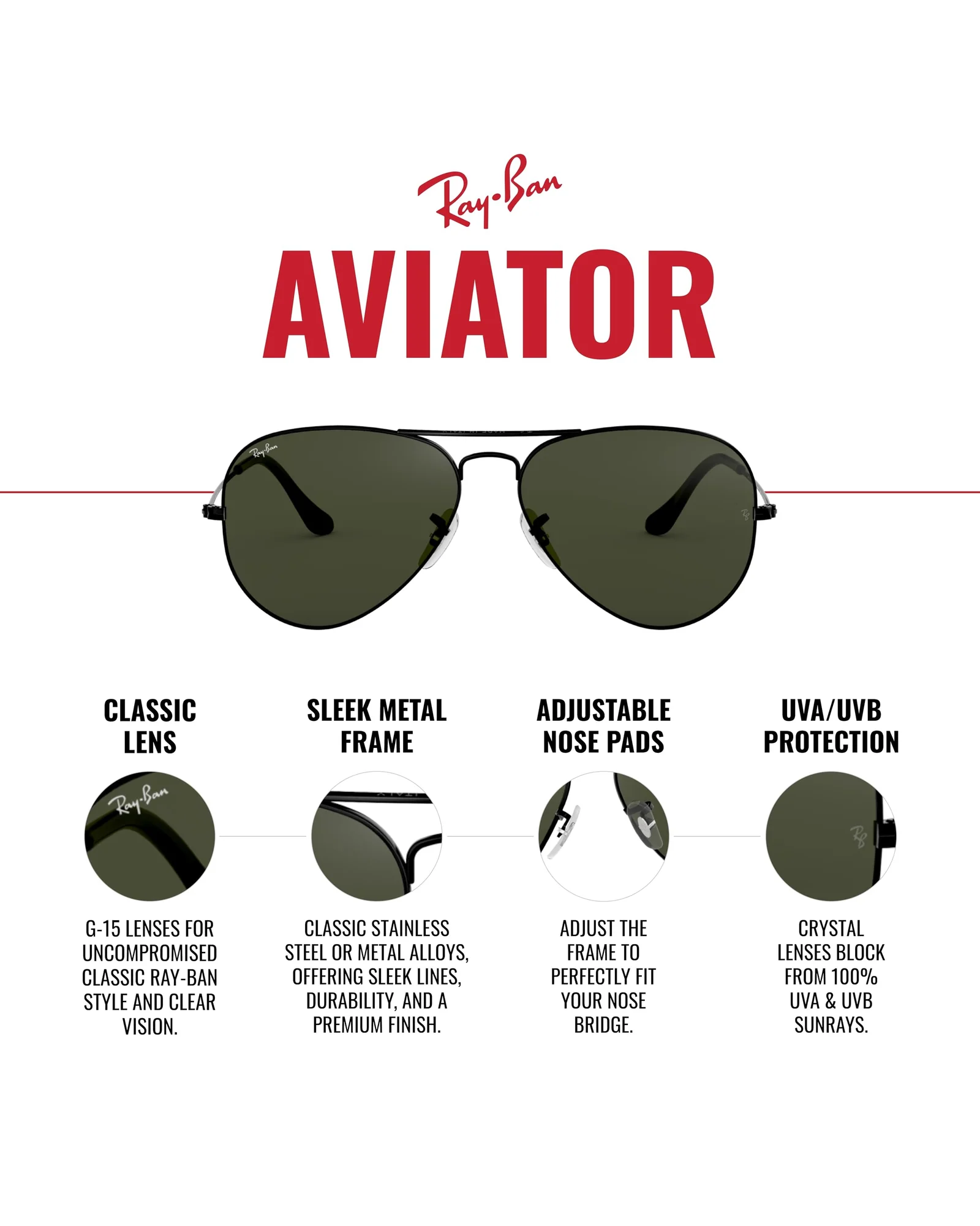 Ray-Ban RB3025 Aviator Чёрная оправа с зелёными линзами G-15 — 4