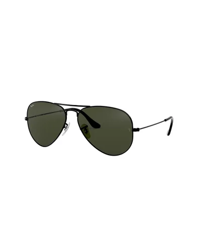 Ray-Ban RB3025 Aviator Чёрная оправа с зелёными линзами G-15