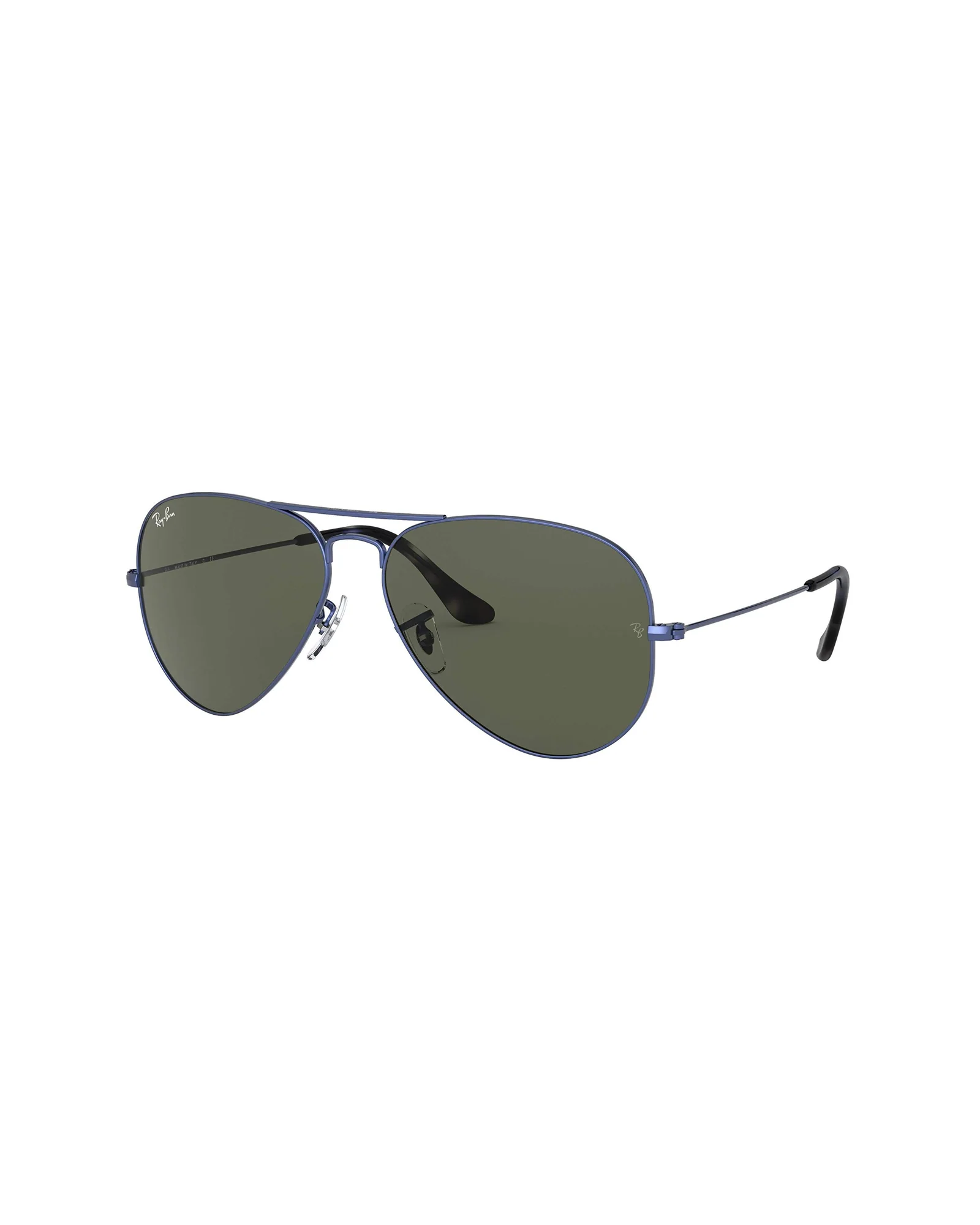 Ray-Ban RB3025 Aviator Прозрачно-песочная синяя оправа с зелёными линзами — 1