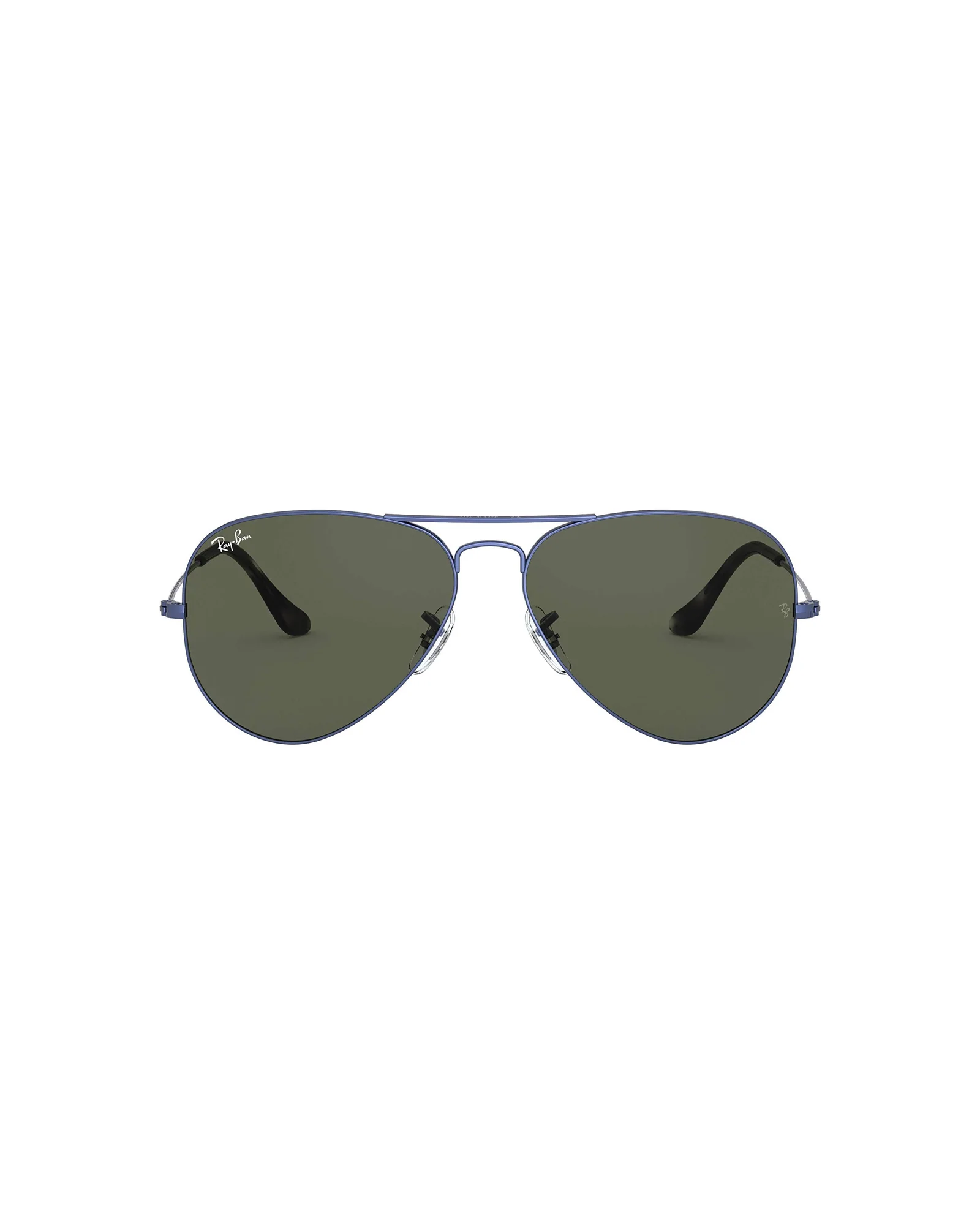 Ray-Ban RB3025 Aviator Прозрачно-песочная синяя оправа с зелёными линзами — 3