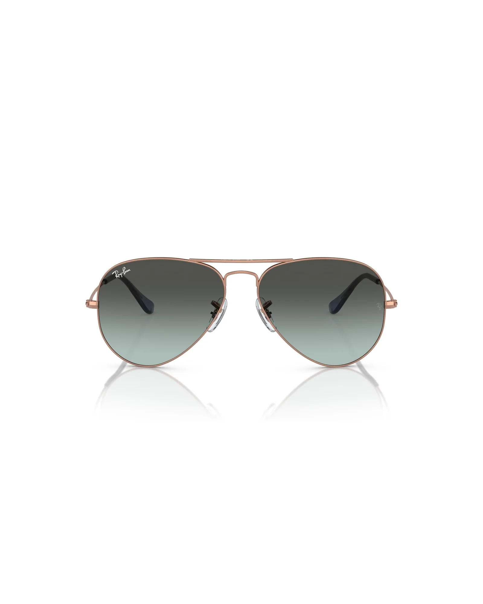Ray-Ban RB3025 Aviator Розовое золото с синими градиентными линзами — 1