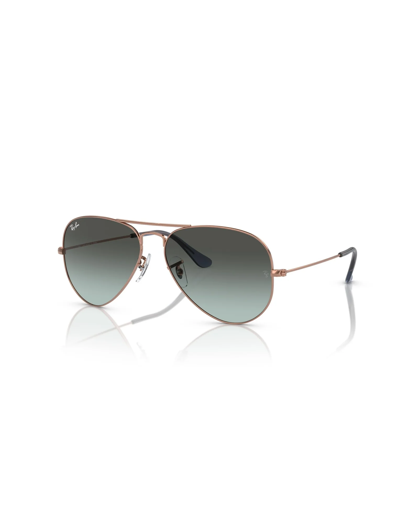 Ray-Ban RB3025 Aviator Розовое золото с синими градиентными линзами — 2