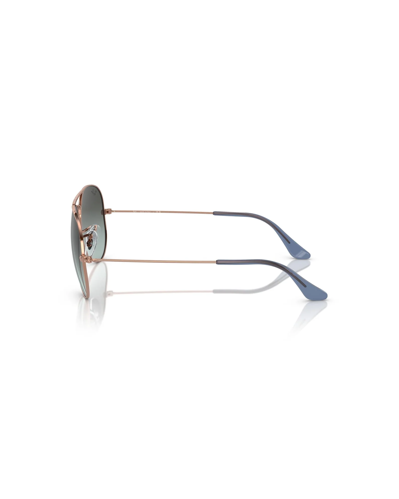 Ray-Ban RB3025 Aviator Розовое золото с синими градиентными линзами — 3