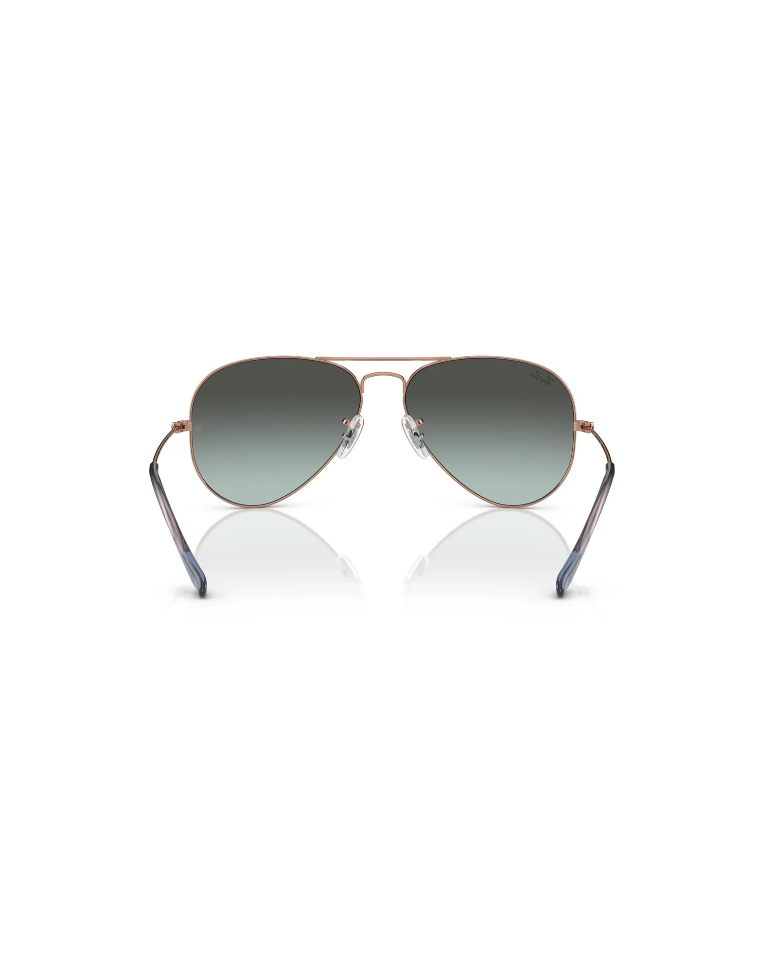Ray-Ban RB3025 Aviator Розовое золото с синими градиентными линзами — 4