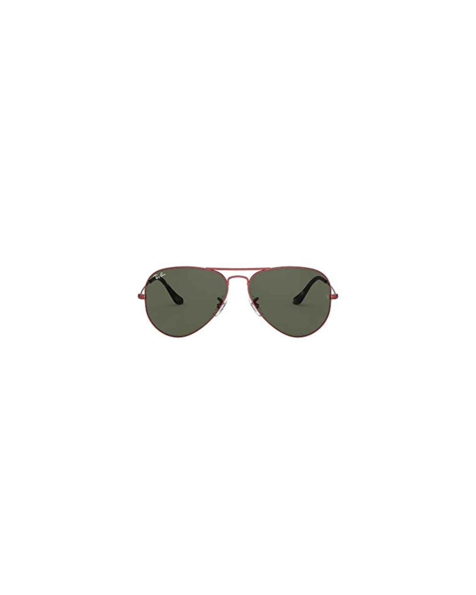 Ray-Ban RB3025 Aviator Прозрачно-песочная красная оправа с зелёными линзами — 1