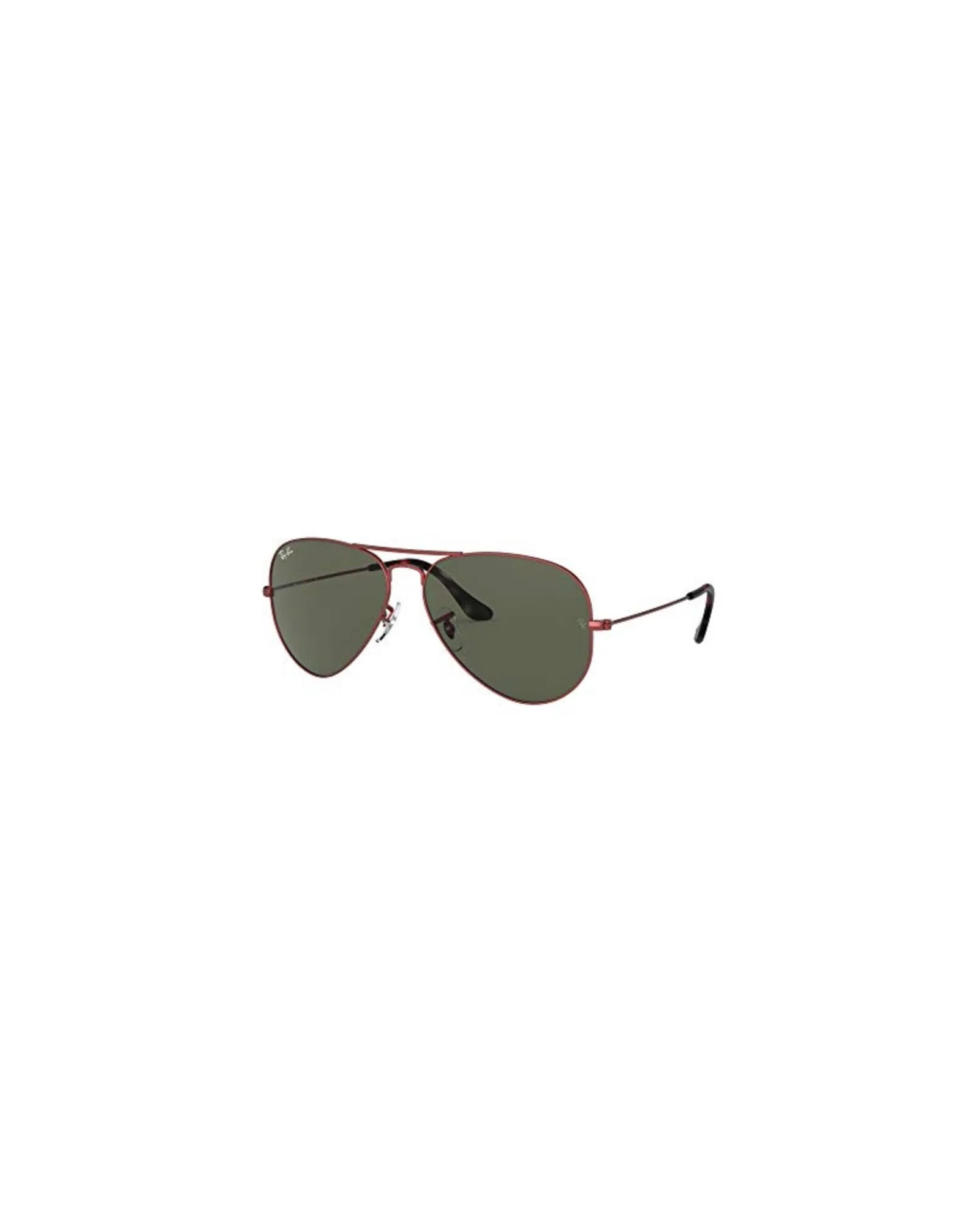 Ray-Ban RB3025 Aviator Прозрачно-песочная красная оправа с зелёными линзами — 2