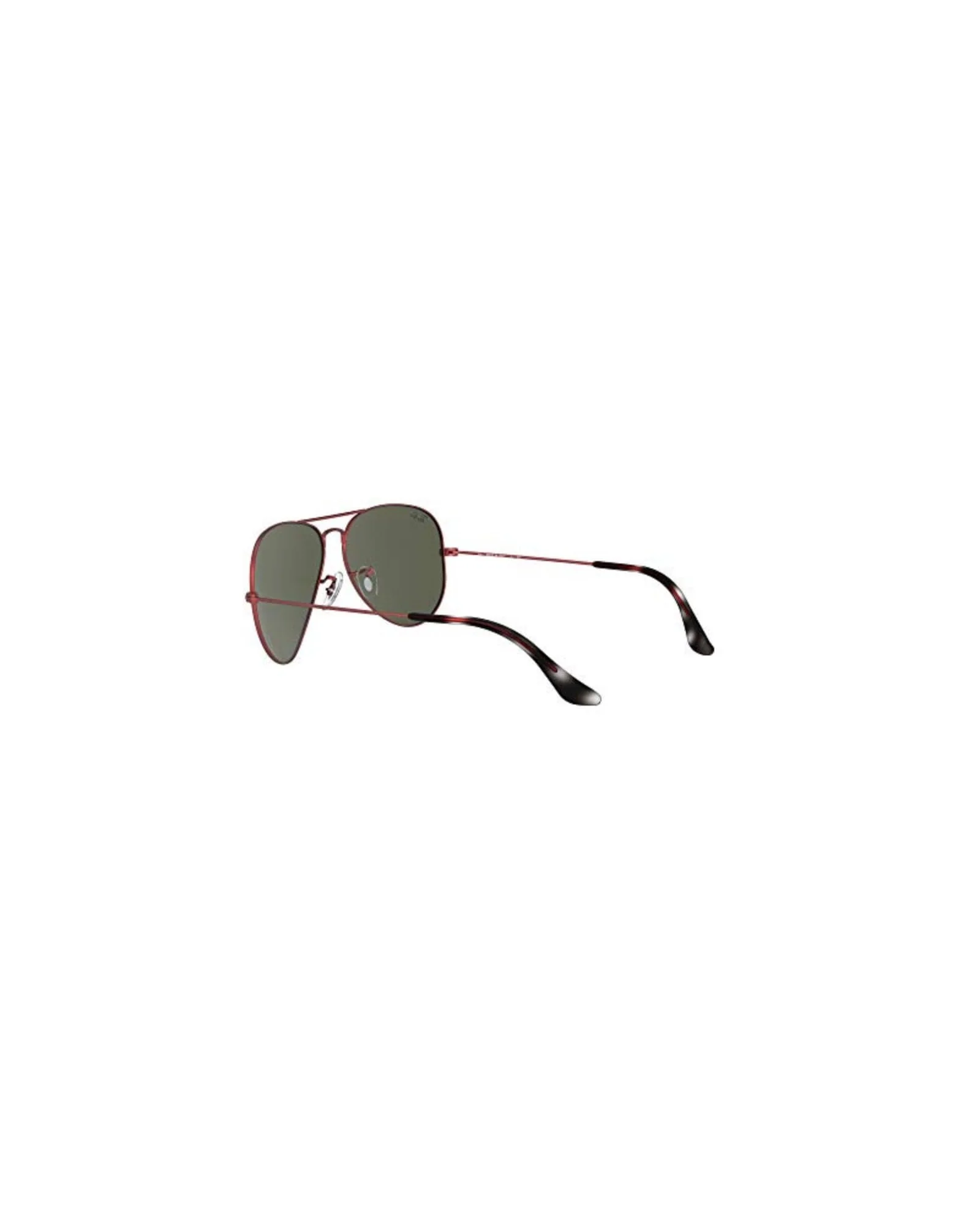 Ray-Ban RB3025 Aviator Прозрачно-песочная красная оправа с зелёными линзами — 5